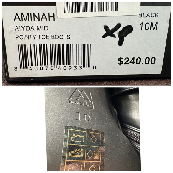 Aminah Black Knee-High Boots size 10 - Picture 7 of 7